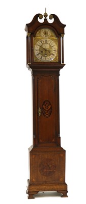Lot 402 - An oak and marquetry longcase clock
