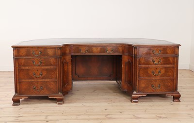 Lot 168 - A George III-style mahogany twin-pedestal desk