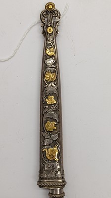 Lot 131 - A silver plated and gold Gaucho presentation knife by Broqua & Scholberg, Montevideo