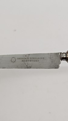 Lot 131 - A silver plated and gold Gaucho presentation knife by Broqua & Scholberg, Montevideo