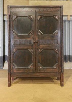 Lot 22 - A stained pine food cupboard