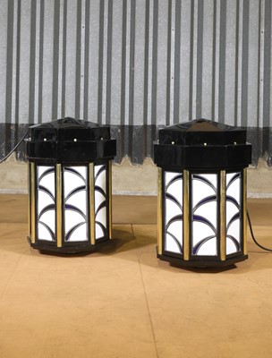 Lot 30 - A pair of Art Deco cinema lights