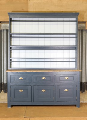 Lot 17 - A Victorian painted pine dresser