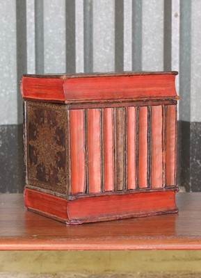 Lot 18 - A leather faux book decanter case