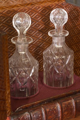 Lot 18 - A leather faux book decanter case