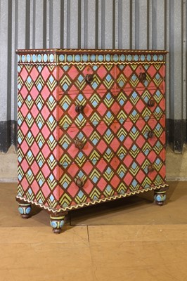 Lot 21 - A Victorian painted pine chest of drawers