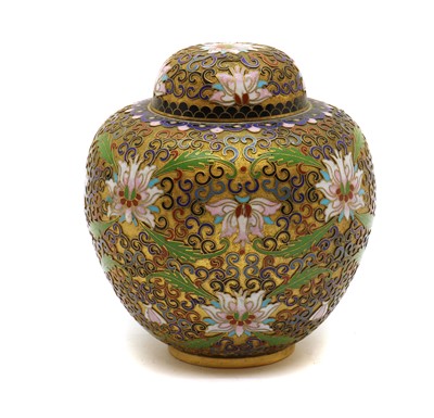 Lot 131 - A Japanese cloisonne urn and cover