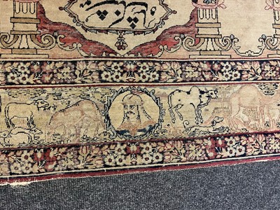 Lot 408 - A Persian Laver pictorial rug
