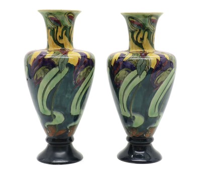 Lot 239 - A pair of Gouda pottery vases