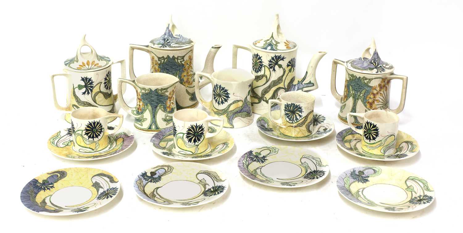 Lot 21 - Gouda pottery teawares