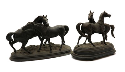 Lot 273 - A spelter figure group