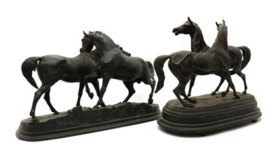 Lot 273 - A spelter figure group