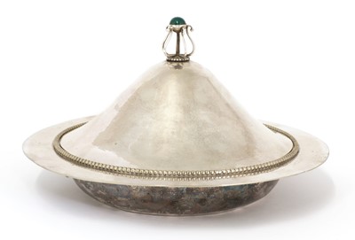 Lot 76 - A silver-plated muffin dish and cover