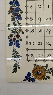 Lot 73 - A Rozenburg den Haag pottery calendar