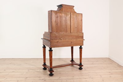 Lot 21 - A walnut, marquetry and ebonised secretaire