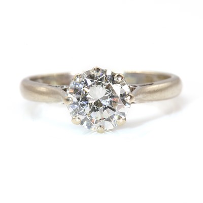 Lot 173 - An 18ct white gold single stone diamond ring, by Boodle and Dunthorn, c.1980