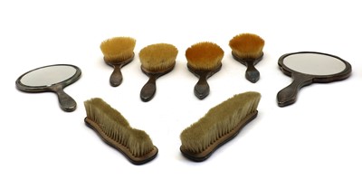 Lot 14 - A silver mounted dressing table set