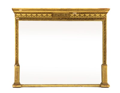 Lot 384 - An early 19th century gilt framed over mantel mirror