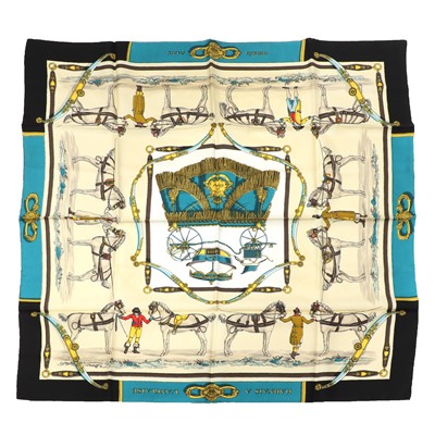 Lot 1502 - An Hermes vintage scarf, Harnais A L'Anglaise