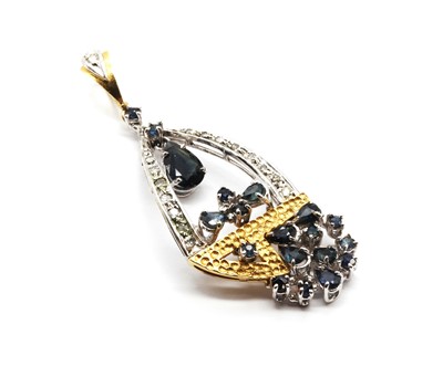 Lot 156 - A sapphire and diamond pendant