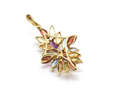 Lot 83 - A gold assorted gemstone pendant
