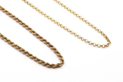 Lot 236 - Two 9ct gold chains