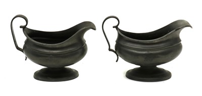 Lot 188A - A pair of George IV pewter coronation sauce boats