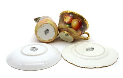 Lot 186 - A Royal Worcester porcelain fallen fruits cream jug