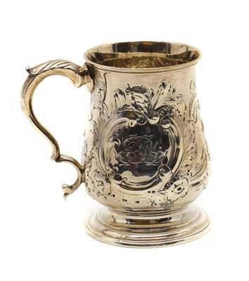 Lot 3 - A silver Christening mug