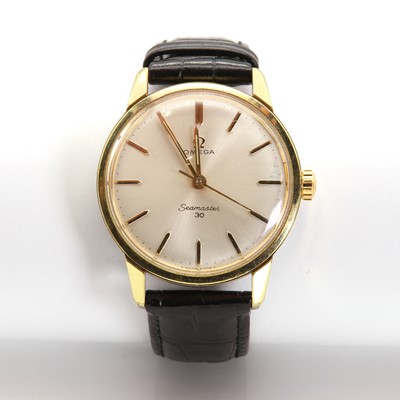 Lot 454 - A gentlemen's  gold plated Omega 'Seamaster 3D' mechanical strap watch