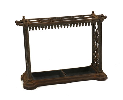 Lot 461 - A cast iron twelve division stick stand