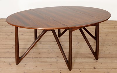 Lot 372 - A Danish 'Oval Klap' rosewood dining table