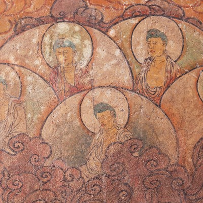 Lot 117 - A polychrome wall fresco