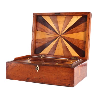 Lot 22 - A specimen wood sewing box