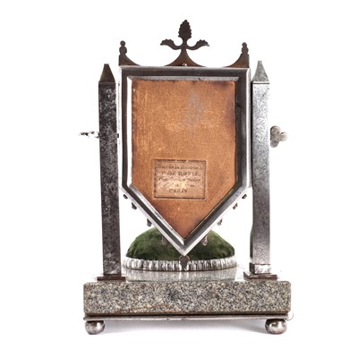 Lot 162 - A steel-framed miniature dressing table mirror and pincushion