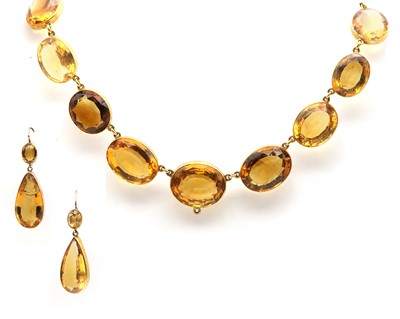 Lot 25 - A Victorian graduated citrine matched demi parure