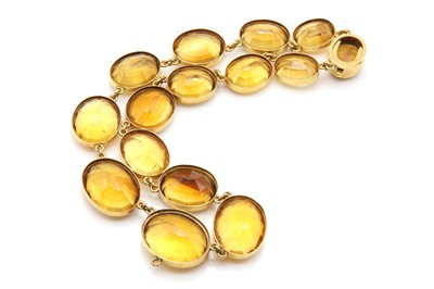 Lot 25 - A Victorian graduated citrine matched demi parure