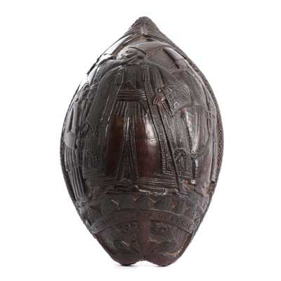Lot 12 - A carved coconut cup inscribed 'Ambassade De Perse'