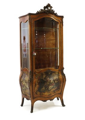 Lot 387 - A Louis XV Vernis Martin style kingwood and gilt metal mounted vitrine