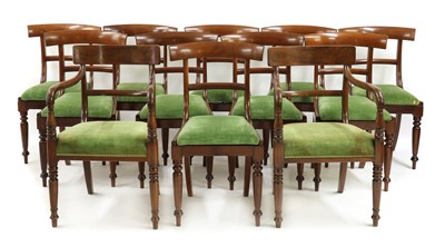 Lot 382 - A set of twelve mahogany bar back dining chairs