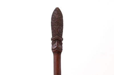 Lot 226 - A small Maori carved hardwood taiaha staff
