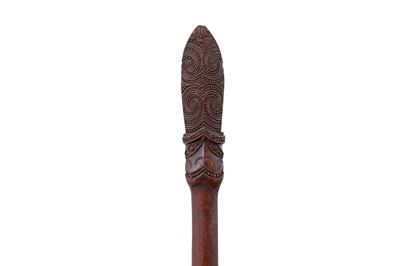Lot 226 - A small Maori carved hardwood taiaha staff