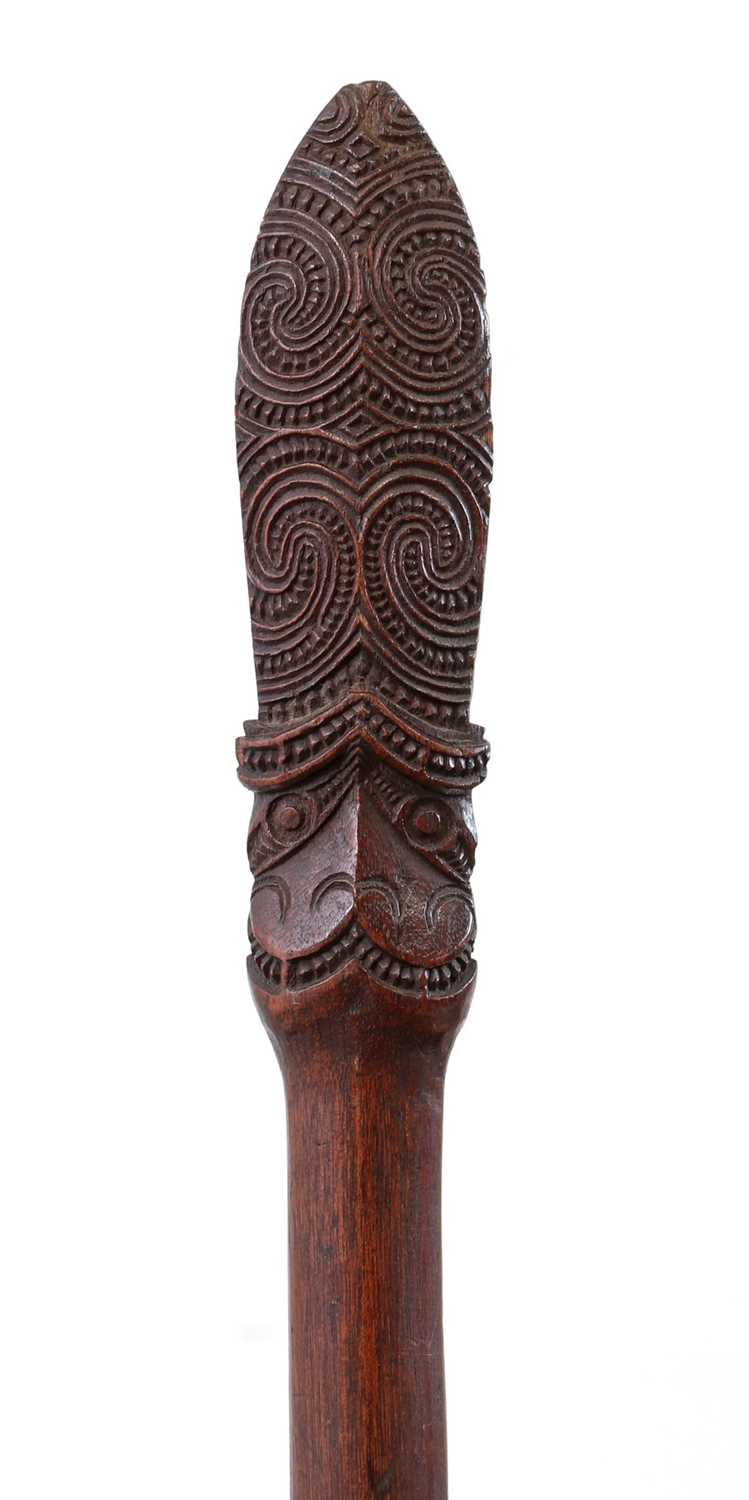 Lot 226 - A small Maori carved hardwood taiaha staff