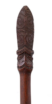 Lot 226 - A small Maori carved hardwood taiaha staff