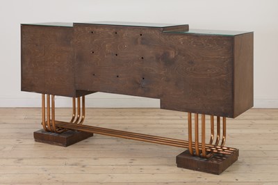 Lot 228 - An Art Deco burr walnut dining suite