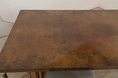 Lot 228 - An Art Deco burr walnut dining suite