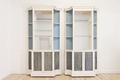 Lot 84 - A pair of Regency-style breakfront bookcases
