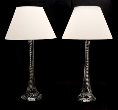 Lot 259A - A pair of Vaughan glass tables lamps