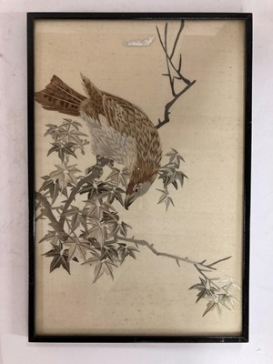 Lot 78 - A collection of four Japanese embroidered panels