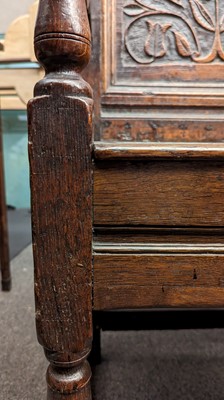 Lot 397 - An oak wainscot chair